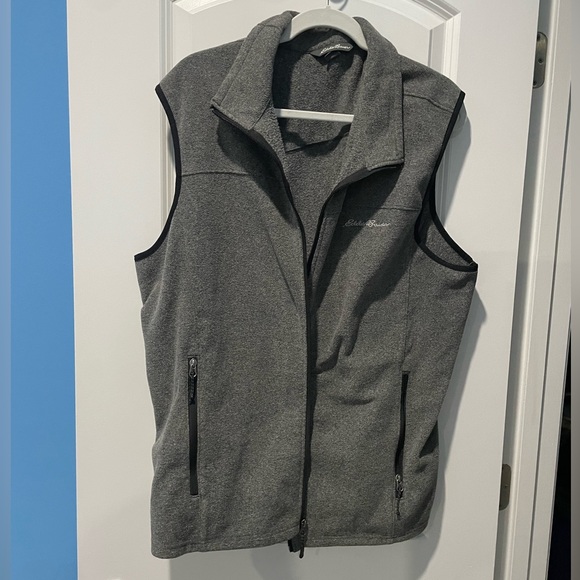 Eddie Bauer Zip-Up Grey Fleece Vest | Size XL - Picture 2 of 4